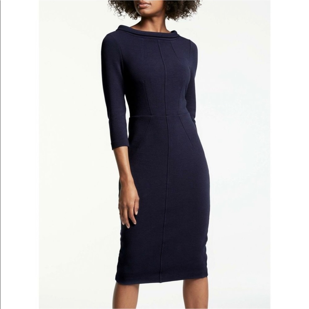Boden Marisa Ottoman Shift Dress Size Large Size 4 Navy Blue